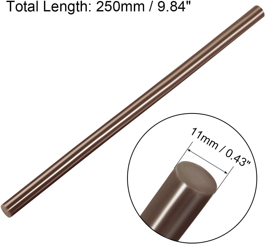 sourcing map 10pcs Hot Glue Sticks for Glue Gun 7/16-inch x 10-inch Mini Hot Melt Adhesive Glue Stick Brown - Image 3