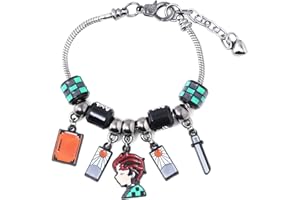 SONGCHANGJEWELRY Anime Figure Tanjiro Charm Bracelet - Tanjiro Nezuko Zenitsu Inosuke Figure Bracelet - Gifts
