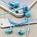 AFUNTA Earbud Headphone, Stereo in-Ear Earphone 3.5mm with Microphone Clear Sound Noise Isolating Ergonomic Comfort Fit Compatible Cell Phone iPhone Samsung Sony iPad Laptop PC - Blue