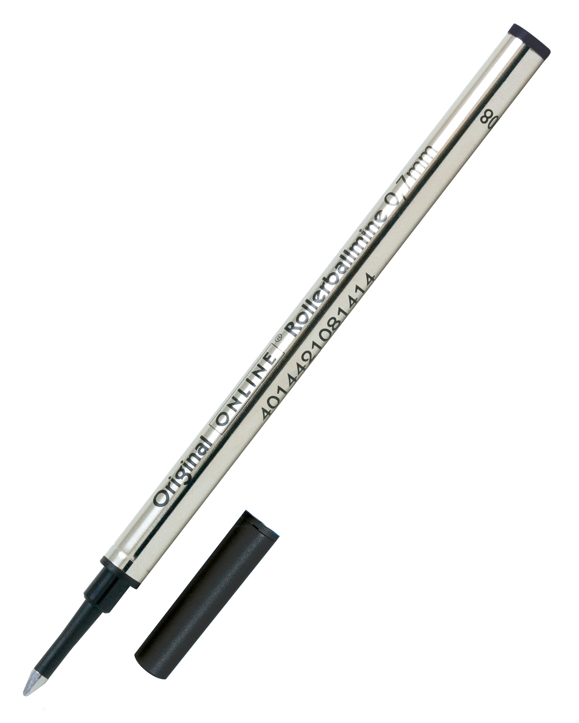 ONLINE rollerball refill, line with 0,7mm, writing colour black, ISO 14145-2, metal housing, 1 piece
