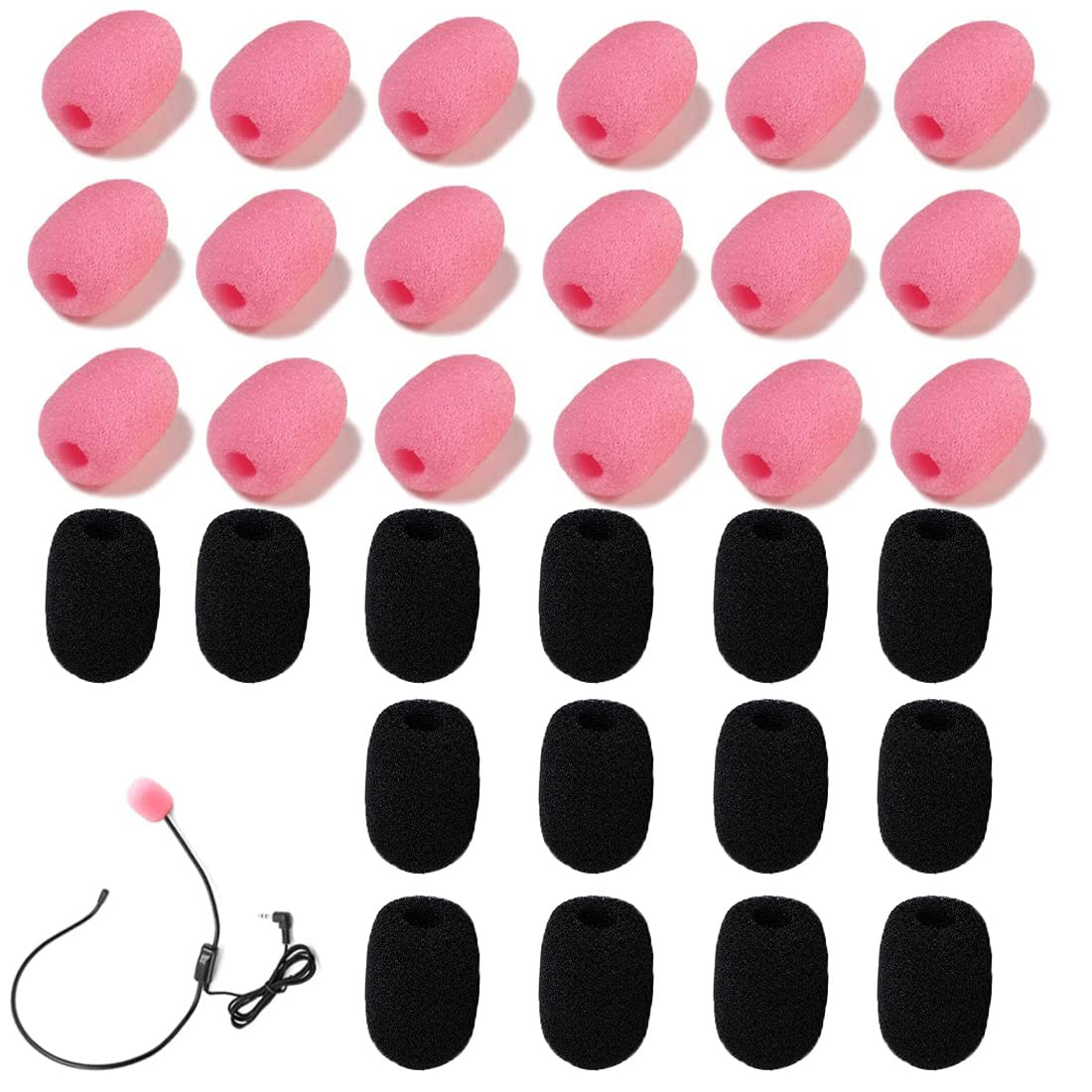 40 PCS Lapel Headset Microphone Windscreen-Mini Size, TuNan Mic Foam Sponge Cover for Lavalier Microphone Noise Reduction Shield Protection