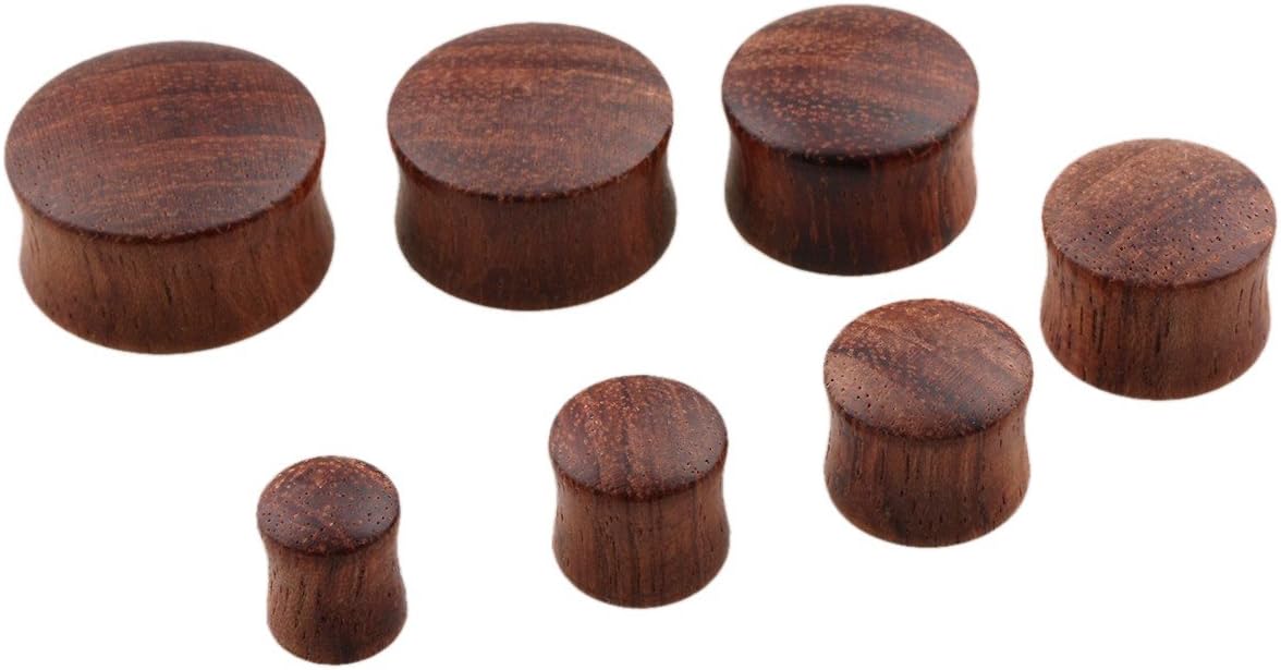 Shanxing 1Pair Tribal Wood Wooden Earrings Plug Ear Tunnel Expander Earring Studs 8mm-20mm
