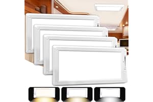 SFNN 4 Pack RV Lights Interior,3 Color RV LED Super Bright Fixture,12V RV Ceiling Dome Light with ON/Off Dimmable Switch Energy Saving for RV/Camper/Car/Trailer/Boat
