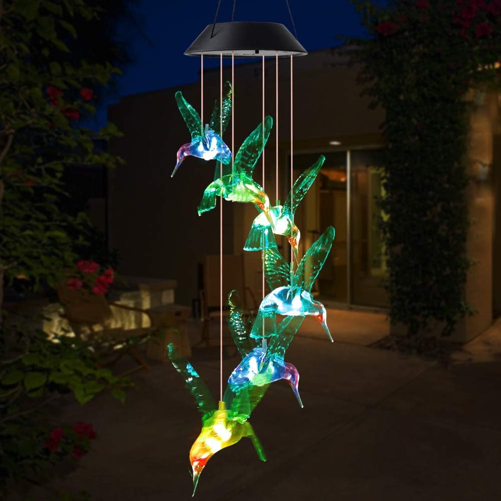 zhengshizuo Wind Chimes Outdoor, Gifts for mom, Solar Wind Chimes, Hummingbird Wind Chimes, Glowing Wind Chimes, Outdoor Decor, mom Gifts, Gardening Gifts, Grandma Gifts, Plastic Hangers Wind Chimes Solar : Garden & Outdoor