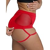 BZB Women's Booty Shorts with Garters High Waisted Workout Pole Dance Yoga Hot Pants Active Butt Lifting Sports Leggings