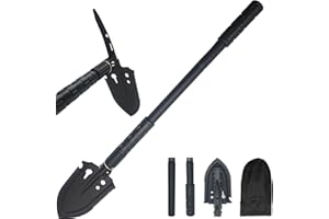 Folding Snow Shovel Portable Folding Shovel 23 in,50# High-Carbon Steel Entrenching Tool for Garden Camping Hunting Hiking,Sn