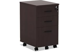 Alera ALEVA572816MY 15.88 in. x 20.5 in. x 28.38 in. Valencia Series 3-Drawer Mobile File Pedestal - Mahogany