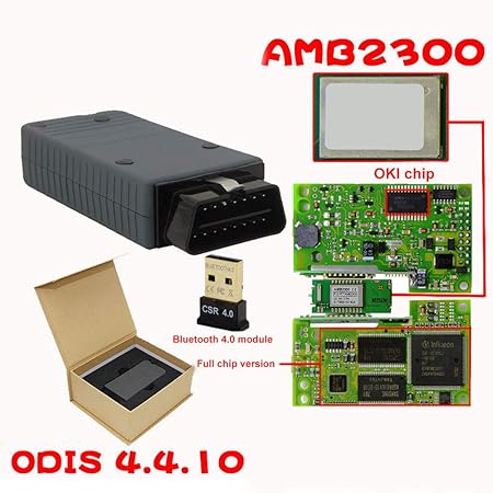 Milnnare ODIS V4.4.10 Voller Chip Oki AMB2300 Bluetooth Adapter Auto Detektor Werkzeug