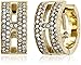 Michael Kors Pave H Huggie Gold Hoop Earrings