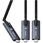 Lemorele Wireless HDMI Transmitter and Receiver, Aluminum Alloy Deep Gray, 5Ghz up to 656ft, 1080P 60Hz, Plug and Play with TuTuPlay App Monitor, for Security, Streaming, Home Theater, PC/TV. 1TX+2RX