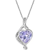 FJ I Love You to The Moon and Back Necklace 925 Sterling Silver Infinity Pendant Necklace Love Heart Birthstone Jewelry for Women