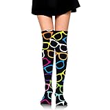 QG ZZX Colorful Eyeglasses Pattern Women's Knee