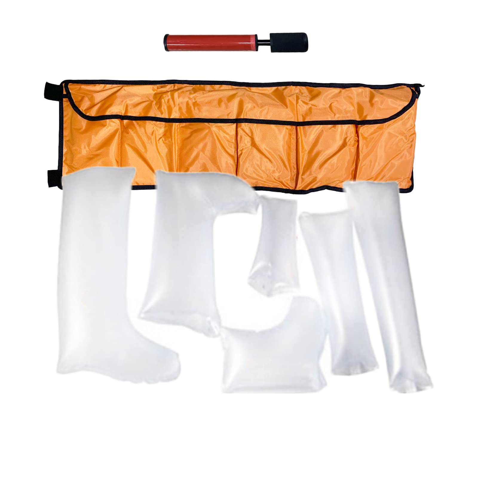 First Aid Air Splint Kits, Inflatable Plastic Splint, Sets of 6, with Hand/Wrist, Elbow/Half Arm/Full Arm/Foot/Ankle/Half Leg/Full Leg for Outdoor Emergency Use