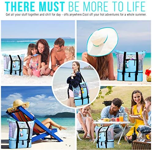 FITFORT Mesh Beach Tote Bag with Detachable Beach Cooler - MAX Capacity 34L 150lbs Ultra Durable for Women 2 FITFORT Mesh Beach Tote Bag with Detachable Beach Cooler - MAX Capacity 34L 150lbs Ultra Durable for Women