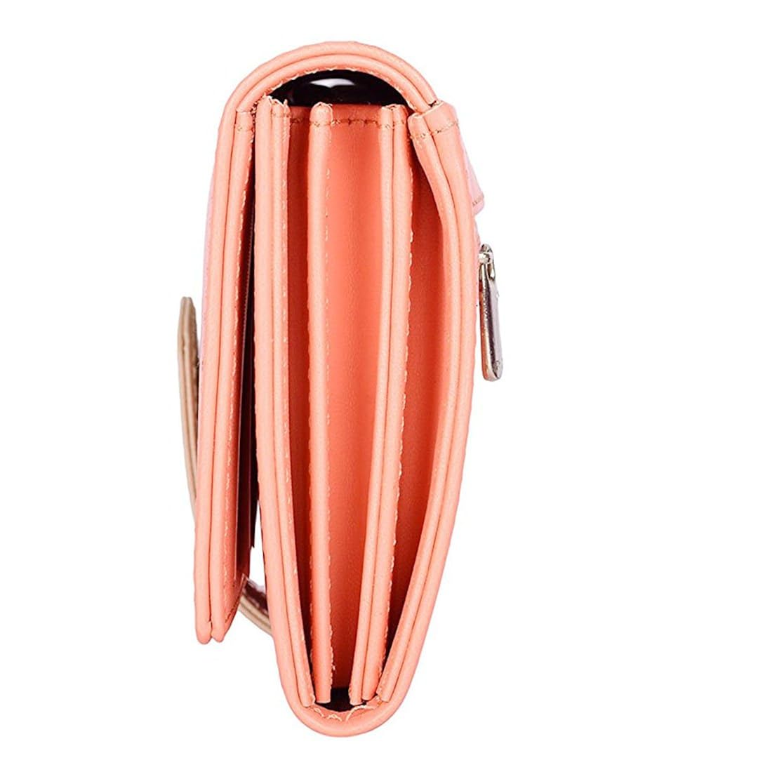 yours luggage women's faux leather clutch patti, (peach, yl_80)