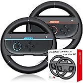 pdobq Switch Steering Wheel for Nintendo Switch2 (2025), Racing Steering Wheels for NS2 Mario Kart World/8 Deluxe, Mario Kart Steering Wheel Race Game Grip, Switch 2 Joy-con Accessories Gift, 2 Packs