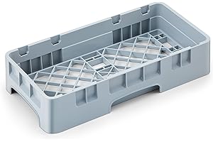 Aurelema Commercial Dishwasher Tray Rack Polypropylene Full Size Flatware Rack for Bowls Plates Knives Forks Cups (19.7 x 9.84 x 1.97 Inch,Gray)