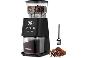 OLLYGRIN Conical Burr Coffee Grinder with Touch Panel, Adjustable Coffee Bean Grinder with 30 Grinding Settings,2-12 Cups for Espresso,French Press & Drip Coffee