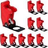 MKBKLLJY 10Pcs 12mm/0.47inch Mounting Hole Red Safety Flip Covers Dustproof Waterproof Plastic Cap Aircraft Guard Cover for Toggle Bat-Handle Switch,Heavy Duty Toggle Rocker Switch