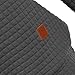 HEQU Men's Casual Funnel Neck Square Pattern Quilted Hoodie Pullover Sweatshirt Grey L