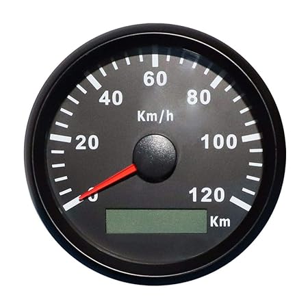 GPS Geschwindigkeitsmesser, Velometer, 120 km/h, für Motorrad, Yachten, mit Hintergrundbeleuchtung, 8,5 cm, 12V/24V