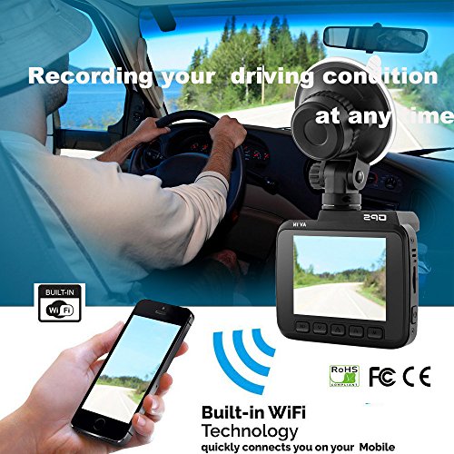 Driving Recorder,4K HD Mini Car DVR WiFi Dash Cam Video Recorder GPS Camera Night Vision G-Sensor (Black)