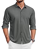 COOFANDY Men's Untucked Wrinkle Free Shirt Casual
