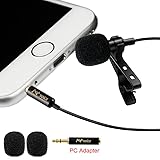 Christmas Deal Lavalier Microphone Clip-on Omnidirectional Condenser Lapel Mic for Apple IPhone Android & Windows Smartphones Youtube Interview Karaoke Studio Video Recording Noise Cancelling Mic