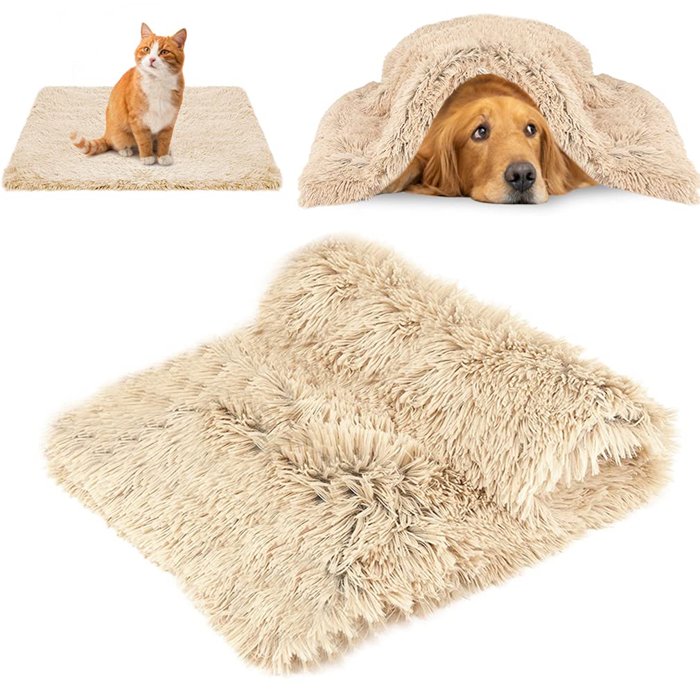 CHMMY Fluffy Dog Blanket, Soft Cat Blanket, Fleece Blanket, Washable Deck for Pets, Dogs, Cats, Puppies, Soft Warm Mat for Pets, Dogs, Cats, Puppies,Beige XL 100x120cm — image 1