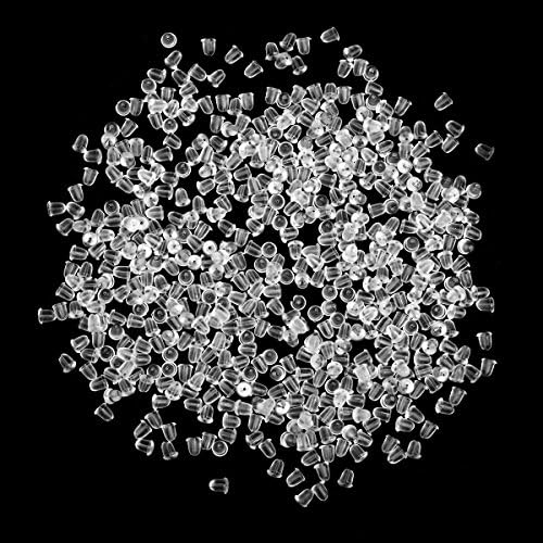 200 Pieces Clear Rubber Bullet Clutch Earring Safety Backs Stopper Replacement for Fish hook Earring