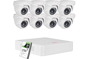 Tonton 12CH Full HD 1080P Expandable Home Security Camera System Wired with 2TB Hard Drive, 5-in-1 Hybrid Surveillance DVR Sy