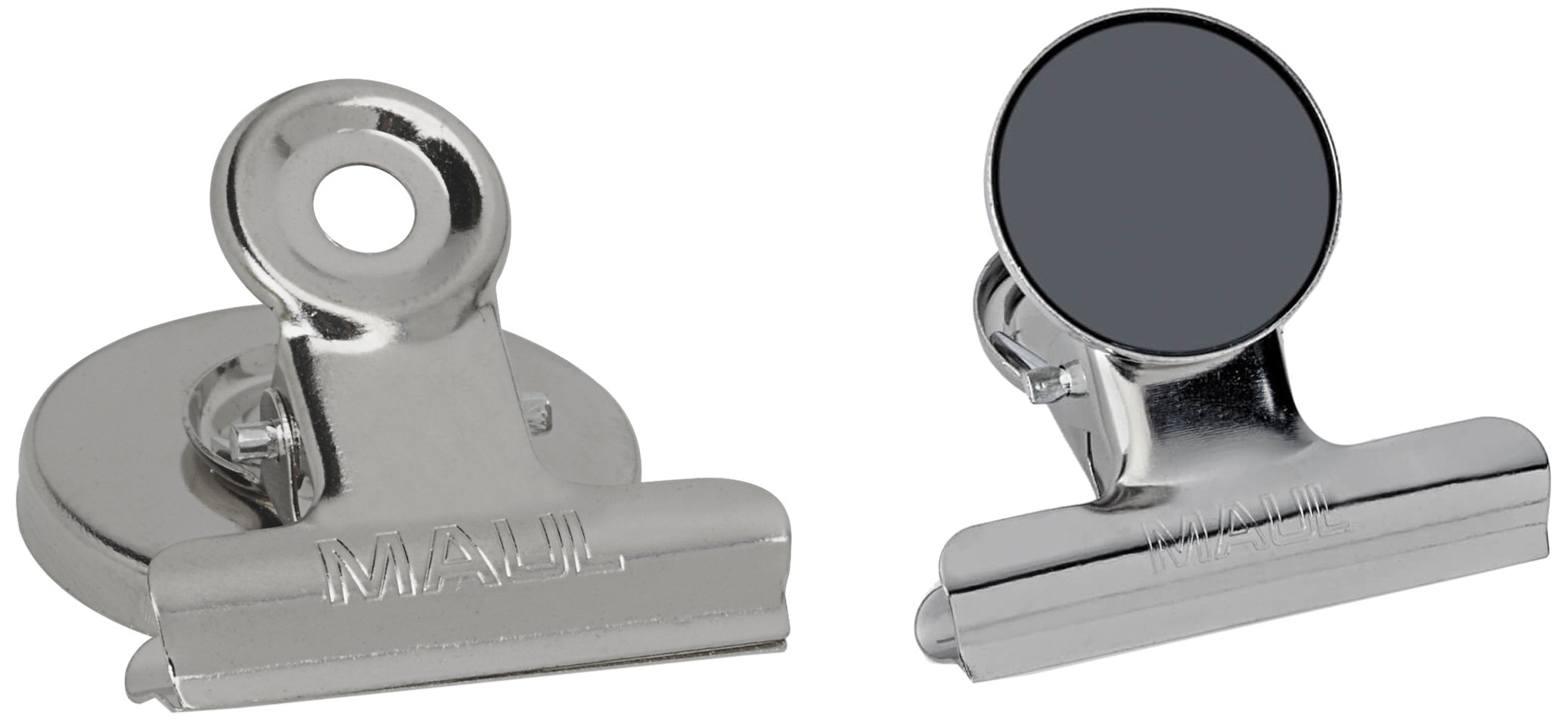 Maul 2184096 Magnetic Paper Clips with Protective Film Width 20 mm Pack of 2 43 x 40 mm Silver Metal