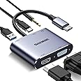 5 in 1 USB C Hub, Type c to VGA HDMI MultiPort Adapter, 4K HD, VGA, 100W PD, 3.0 Port, Audio Jack, Compatible with Switch, Steam Deck, Rog Ally iPhone 15 Pro/Max, MacBook Pro/Air, iPad Pro, iMac, S23