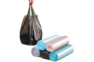 Trash Bags, 5 Rolls/100 Counts Small Garbage Bags for Office, Kitchen,Bedroom Waste Bin,Colorful Portable Strong Rubbish Bags