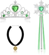 Vicloon Elsa Princess Tiara and Fairy Wand Set - PVC Pink Crown Dimension view 1