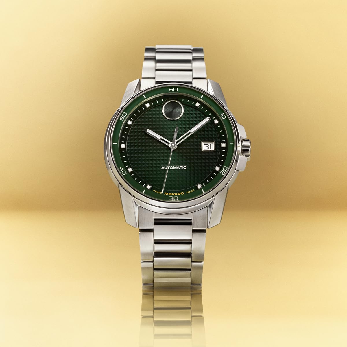 Movado Bold Verso Men’s Automatic Watch – 41 mm Case, Stainless Steel Bracelet, Self-Winding, Sophisticated Style, Gift for Him