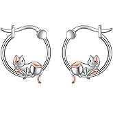 VONALA Hypoallergenic Panda/Unicorn/Fox/Butterfly/Hummingbird Hoop Earrings for Women 925 Sterling Silver Animal Huggie Hoop Earrings Jewelry Gifts for Sensitive Ears