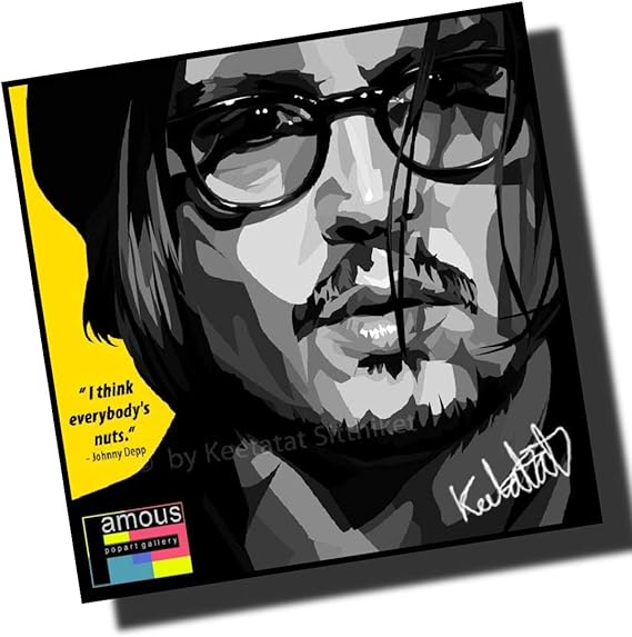 Amazon Co Jp ジョニー デップ デザインa 海外グラフィックアートパネル 木製 壁掛け ポスター インテリア用 26 26cm アートパネルのみ ホーム キッチン