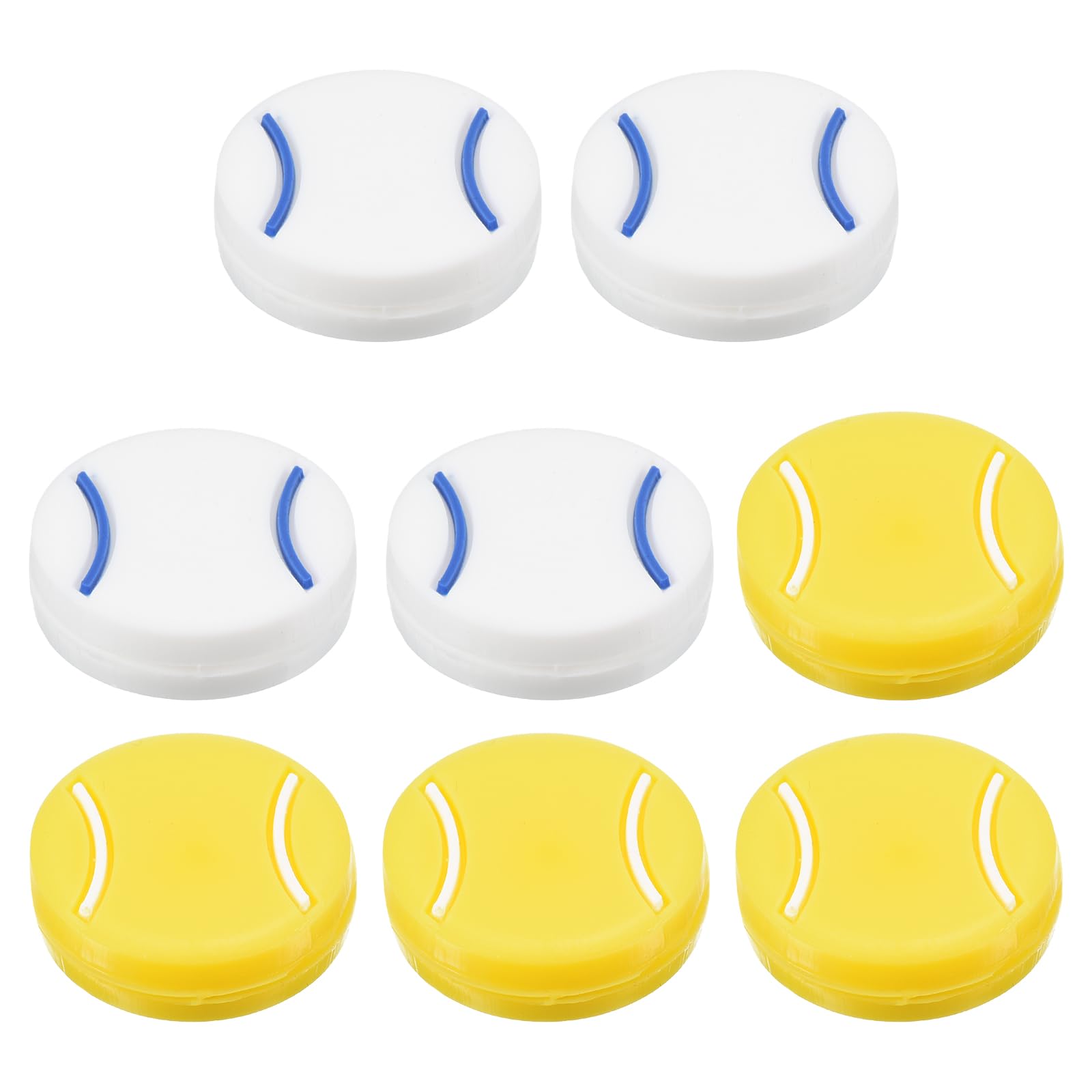 PATIKIL Tennis Racket Vibration Dampener, 8 Pack Tennis Racket Damper Silicone Racket String Shock Damping Absorber for Tennis Racket and String, Yellow/White