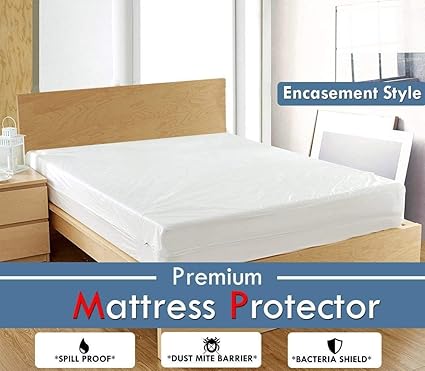 Single Bed Waterproof Mattress Protector White Terry Cotton Encasement Style Or Zipper Closer Style (Full 6 Inch Deep,36-by-76-inch)