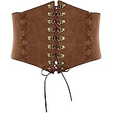 Scarlet Darkness Women Wide Belt Elastic Waist Belt Lace-up Corset Belts for Dress