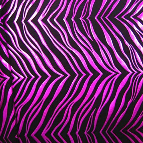 Fuchsia Metallic Spandex Zebra Print Fabric By the Yard