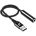 USB to 1/4 Female TRS Audio Stereo Adapter, USB to 6.35mm Jack Audio Adapter Compatible with Laptop，Windows or PC，Amplifier, Speaker, Headphones-6.6FT Note:Not Applicable Recording,Truck,TV USB Ports