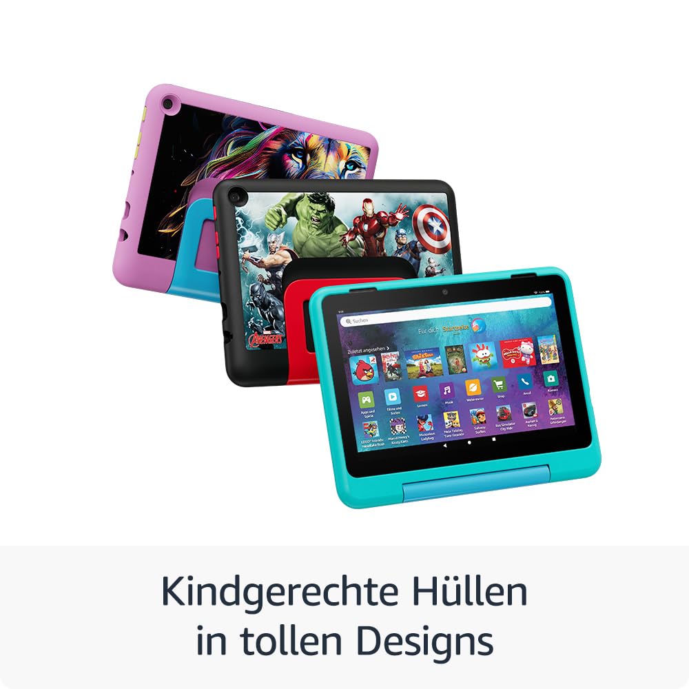 Amazon Fire HD 8 Kids Pro-Tablet (Neueste Generation), für Kinder von 6-12 J. | 3 GB RAM, 8-Zoll-HD-Bildschirm, werbefreie Inhalte, Kindersicherung, 13 Std. Akkulaufzeit, 32 GB, blaugrün (2024)