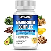 8 in 1 Magnesium Complex Supplement - 8 Elemental 1000mg - Magnesium Glycinate, Citrate, Malate, Taurate - High Absorption,for Muscle, Nerve & Sleep Support - 90 Capsules