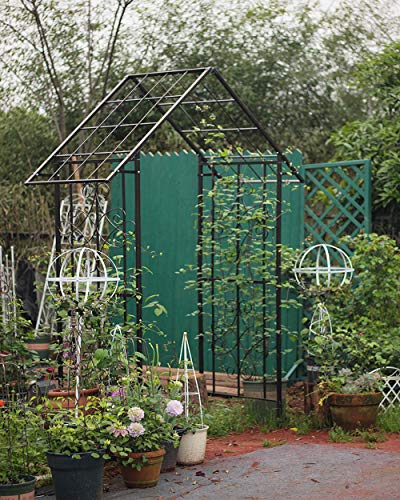 HLMBQ Metall Rosenbogen Torbogen Rankgitter Rosenhilfe Gartenbogen Rankbogen Garten Decoration und Verzierung Kletterer… – Bild 4