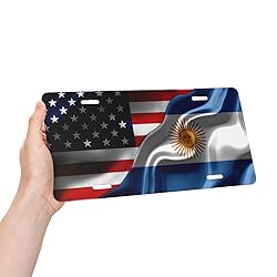 American Flag and Argentina Flag License Plates for