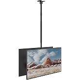 WALI Back to Back Dual Ceiling TV Mount for 43-86" TVs, 88 lbs Per Screen | Heavy Duty Hanging Ceiling Mount TV Bracket, Full Motion with Height Adjustment, Tilt, Swivel, Max VESA 600x400mm (CM4386-2S)