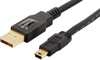Amazon Basics USB-A to Mini USB 2.0 Cable 0.9m 480Mbps Gold-Plated