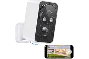 OBBMOX Security Cameras Wireless Outdoor, Pan Rotating 180° WiFi Cameras with 2K Color Night Vision Battery Powered Spotlight/Siren PIR Motion Detection 2-Way Talk Waterproof Cloud/SD Storage Cameras